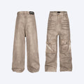 Marble Dark Straight Loose A- Line Casual Pants