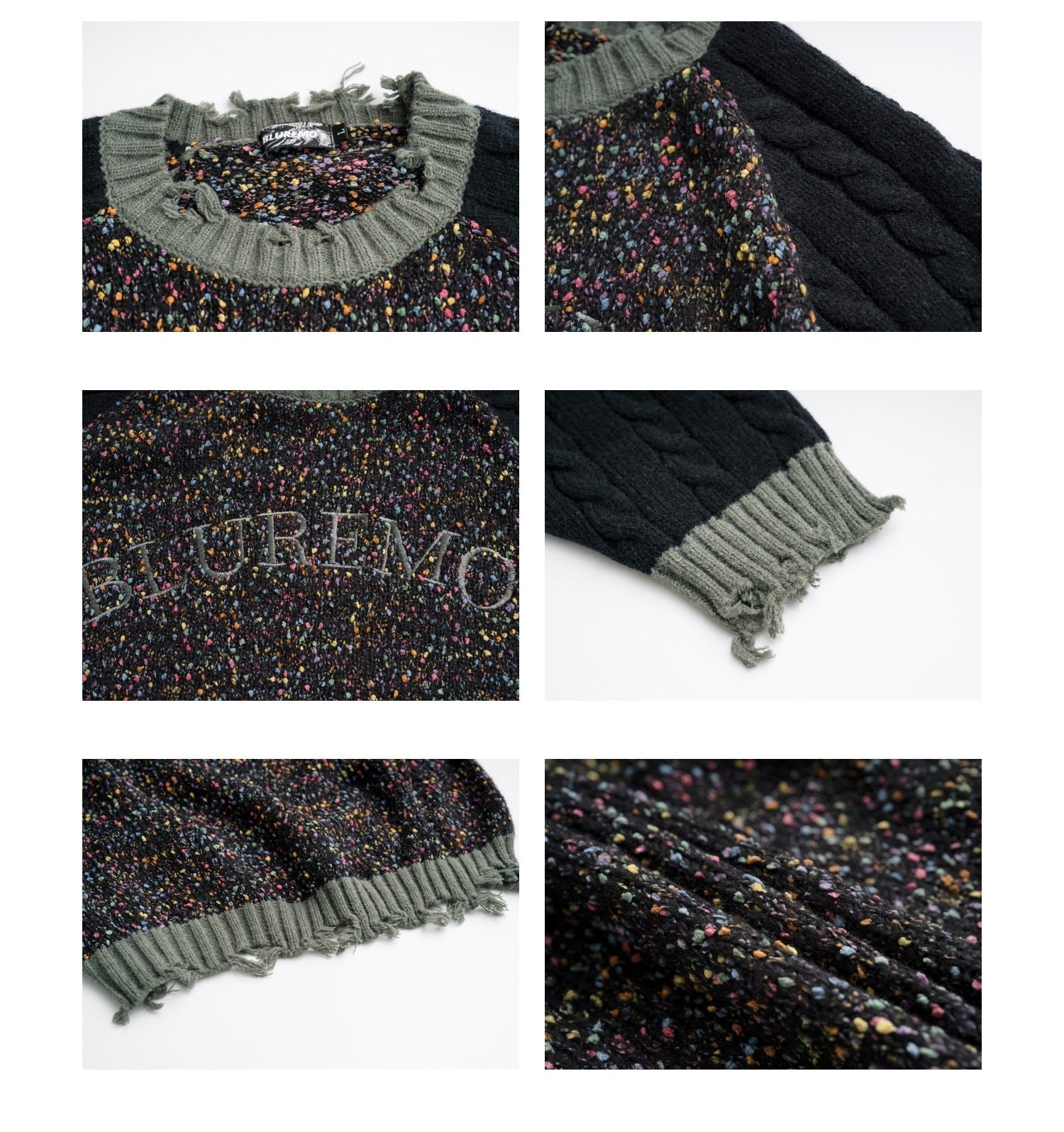 Patchwork Round Neck Couple's Dopamine Sweater