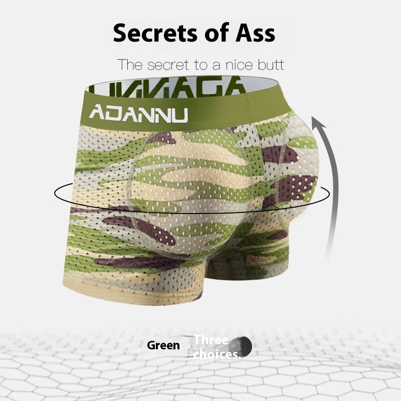 Camouflage Mesh Breathable Removable Cup Hip Cushion Men's Hip Lifting Underwear
