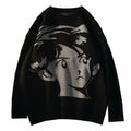 Retro Streetwear Knitted Pullover Autumn And Winter Loose Thick Warmth Hip-hop Pullover Men's Shirt