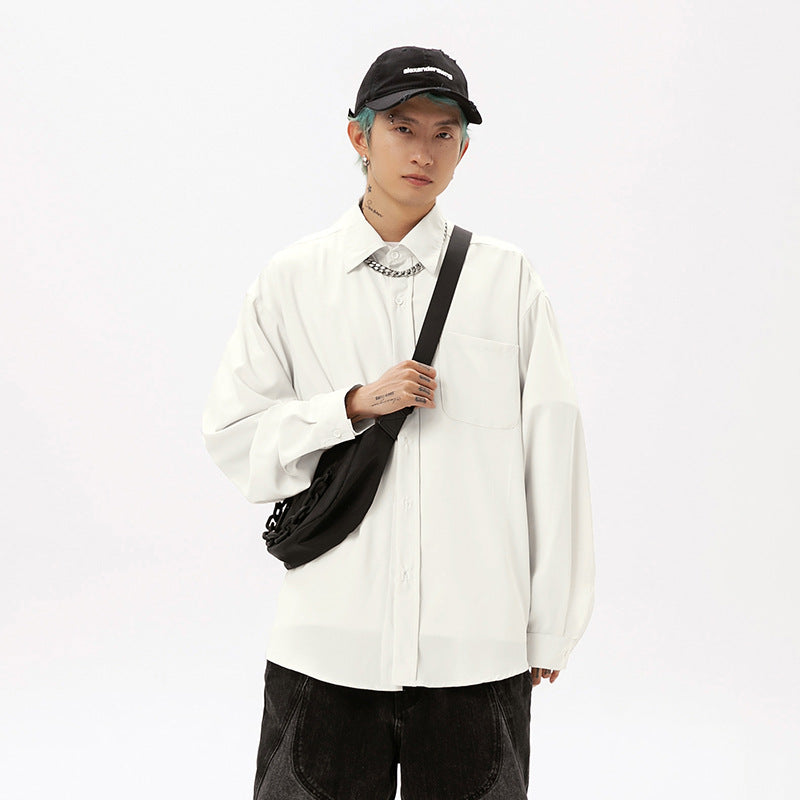 Draping Long-sleeved Shirt Men's Japanese Style Shirt Coat
