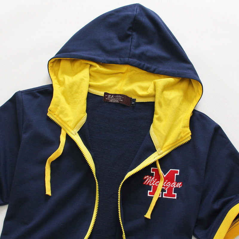 Men's hooded short sleeve sweater + shorts