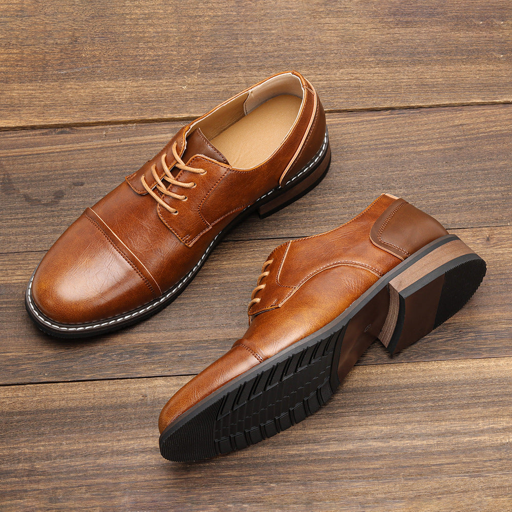 Business Formal Wear Cross-border Plus Size Retro Summer Men's Fashion Leather Shoes