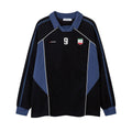 American Retro Color Contrast Patchwork Craft High Street Long Sleeve