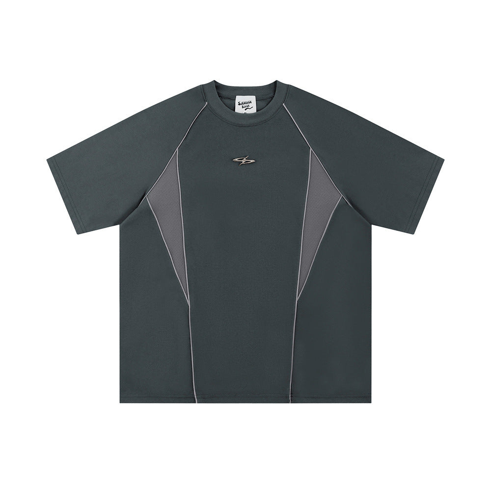 Men's Summer Simplicity Metal Label Loose T-shirt