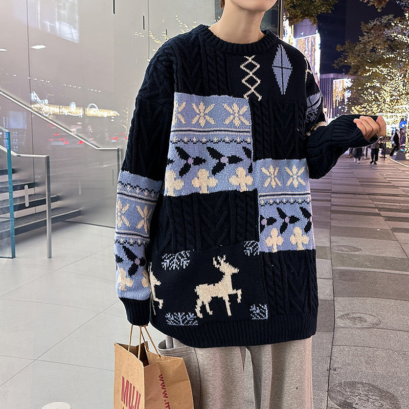 Round Neck Sweater Men's Loose Sweater
