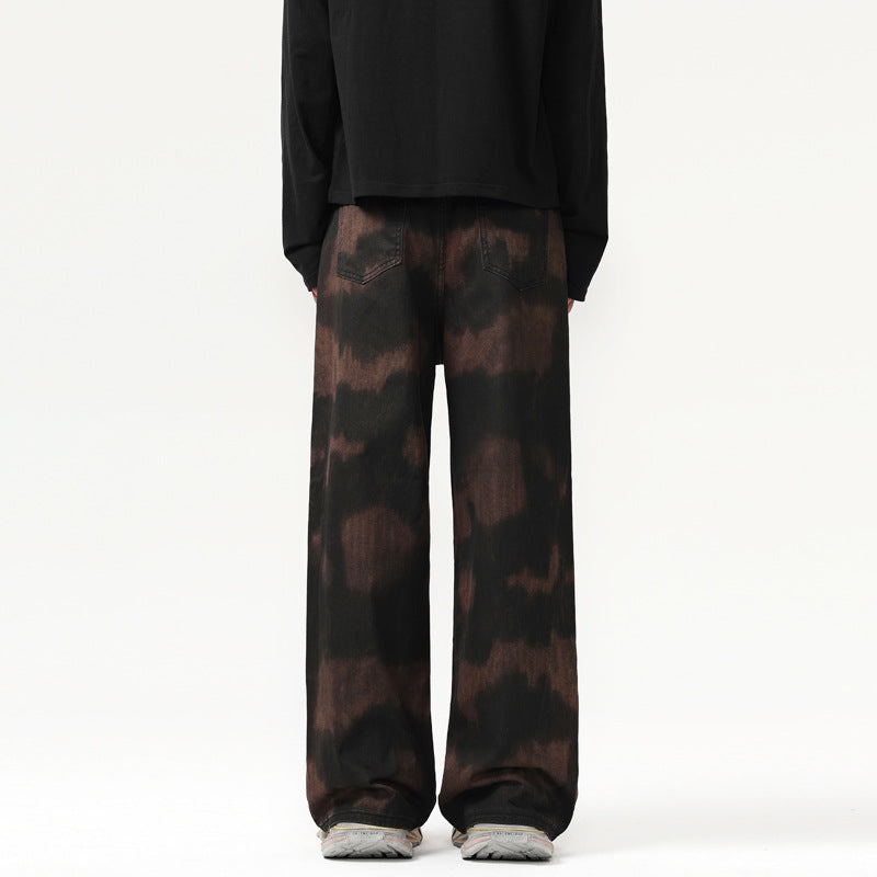 LKTM Men's American Retro Tie-dye Camouflage Printing Casual Pants