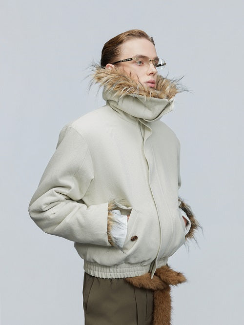 Men's Large Lapel Wool Fleece-lined Thickened Cotton Clothing Jacket