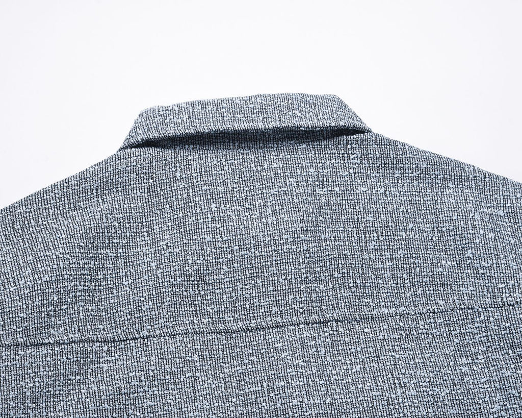 Fashion Tweed Woven Couple Casual Men's Jacket