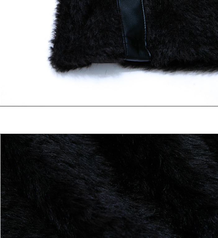 Heavy Deconstruction Anti-marten Fur Plush Bottoming Shirt Slim Fit High Collar Warm Top