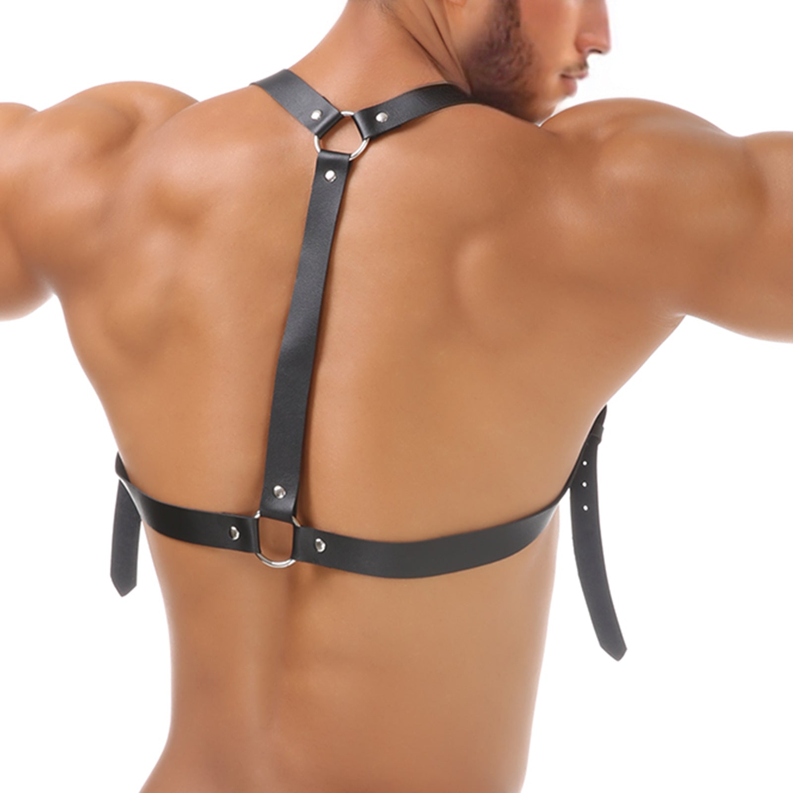 Body Restraint Shoulder Strap Punk Gothic Sling Metal Ring Belly Band