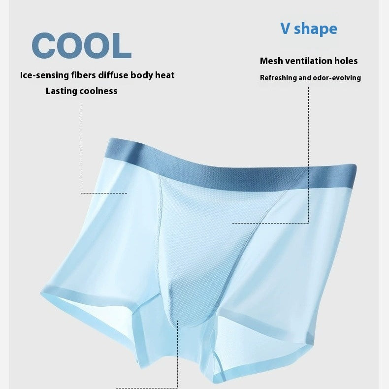 Men's Underwear Summer Ice Silk Ultra-thin Large V-shaped Mesh Breathable