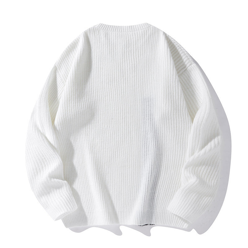 American Versatile And Simple Knitted Sweater With Long Sleeves