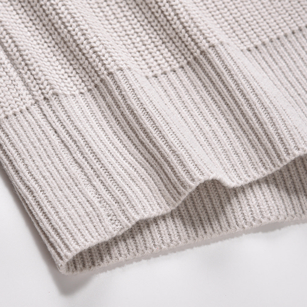 Spring And Autumn Stand Collar Cardigan Sweater Men's Street American Style
