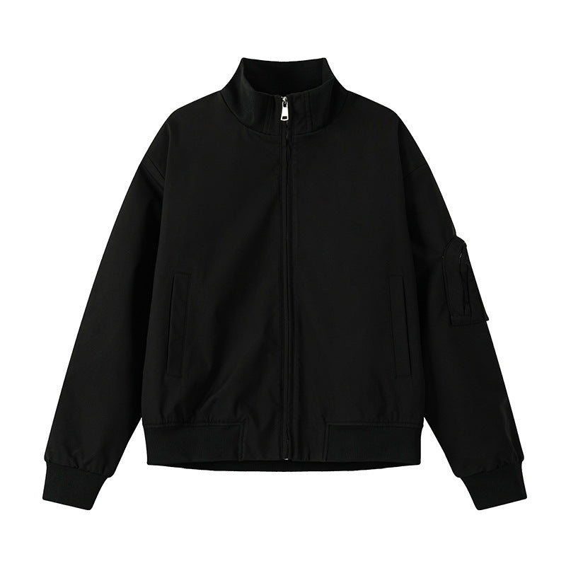 Men's Large Size Multi-pocket Short Flight Jacket