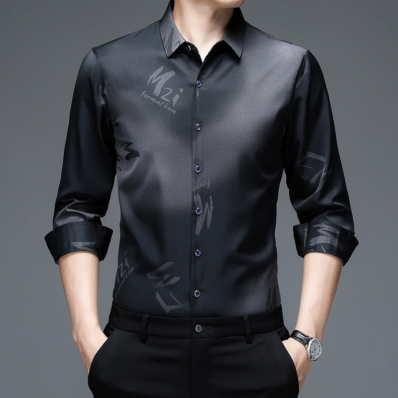Long Sleeve Shirt Men's Thin Young And Middle-aged Casual Loose Fashion
