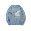 Tide Japanese National Tide Flocking Duck Trend Loose Knit Sweater For Men And Women Couples