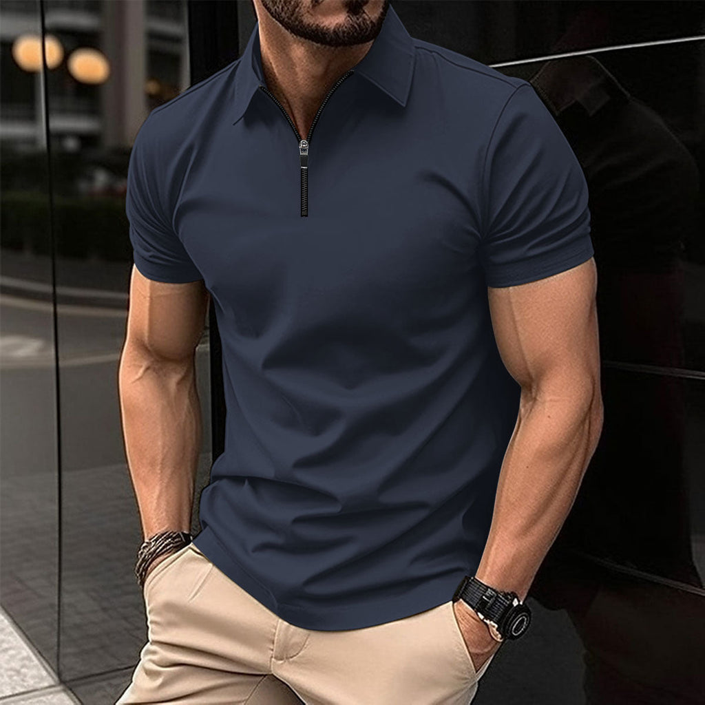 Summer Zipper Solid Color Men's shirt
