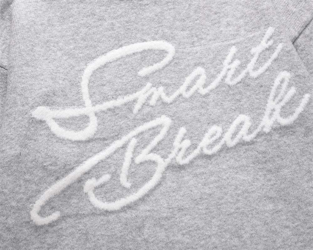 Autumn And Winter Embroidered Letter Crew Neck Sweater Fashion Brand Men's Clothing