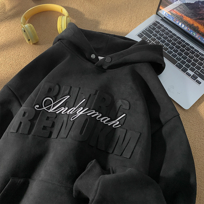 Suede Heavy Sweater American Retro hoodie