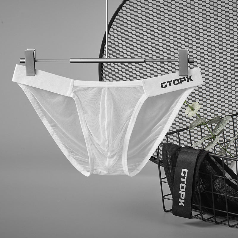Sexy Low Waist Breathable High Fork Mesh Panties