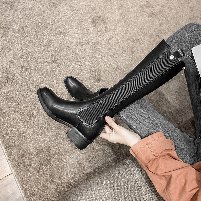 Women's Boots With Big Rim And Thick Heel
