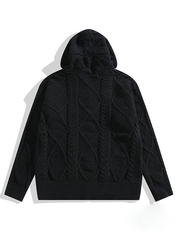 Men's Fashion Retro Loose Zip Hooded Cardigan