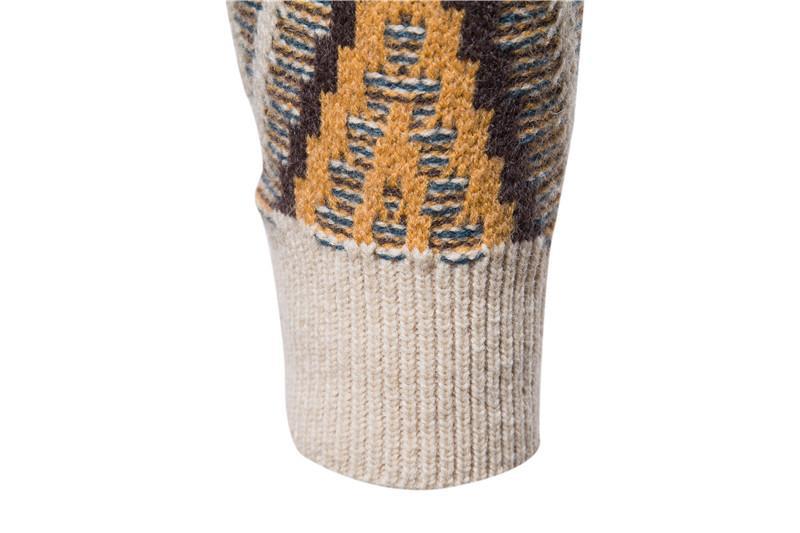 Lingge Slim Jacquard Sweater Fashion Knit Top