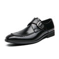 Spring And Autumn Fashion Square Buckle Low-cut Dress Leather Shoes