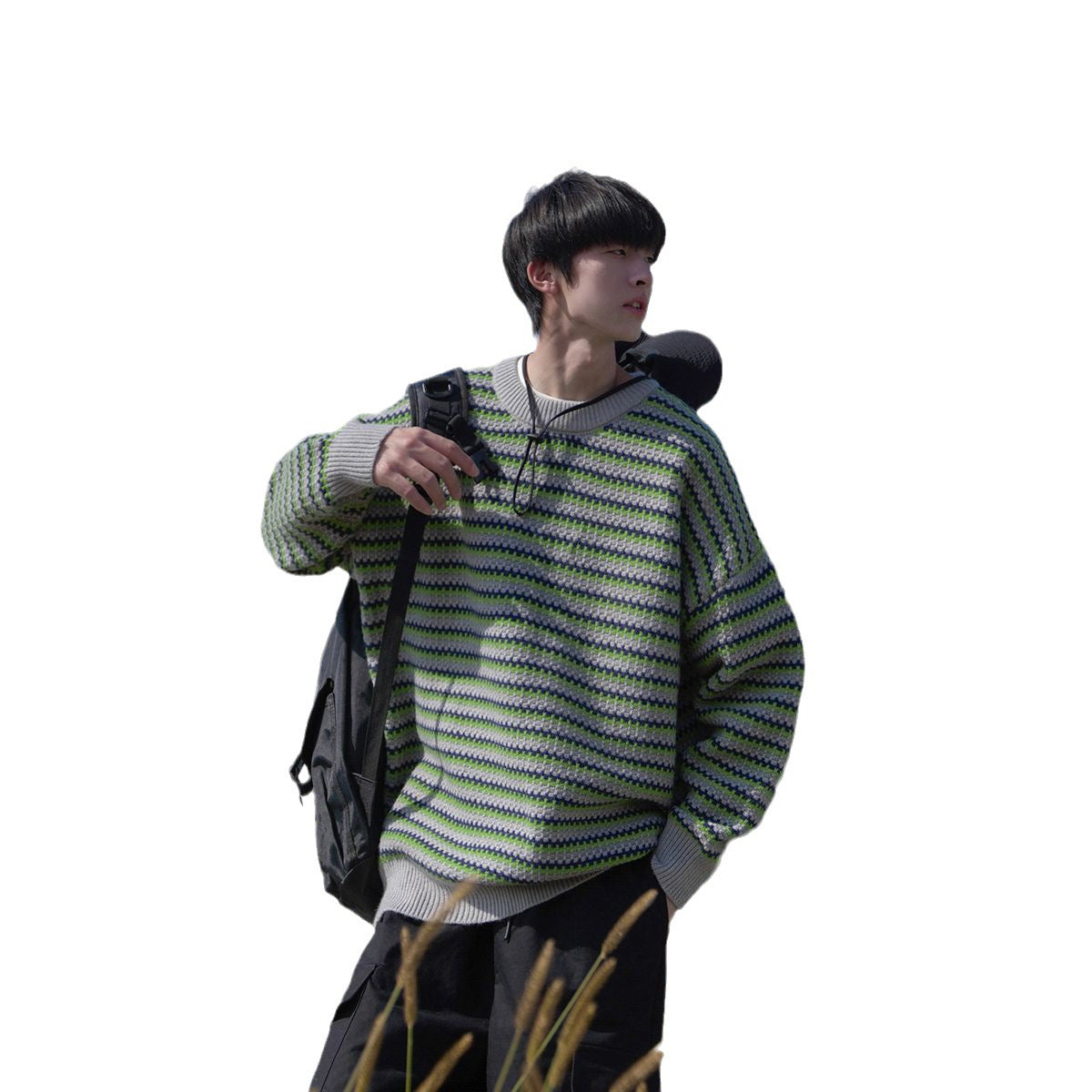 Factory Direct Supply Winter Men's And Women's Same Style Sweater Retro Temperament Striped  Knitwear