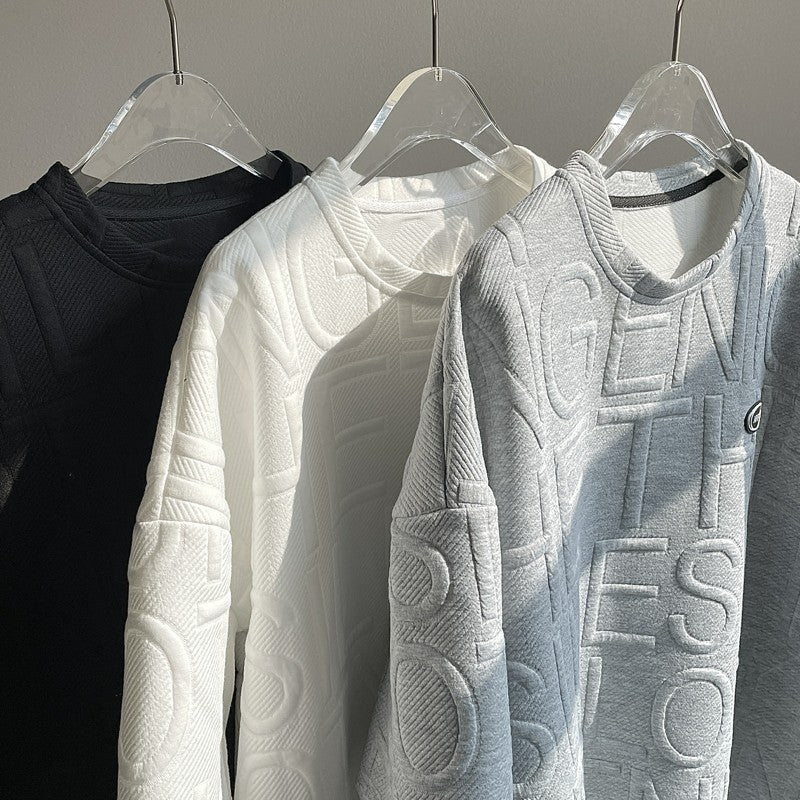 Summer Three-dimensional Letter Men's Short Sleeve Loose Retro t-shirt