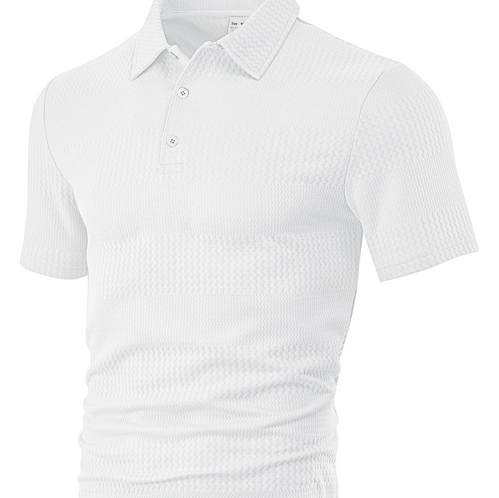 Men's Loose Casual Lapel Jacquard Short Sleeve
