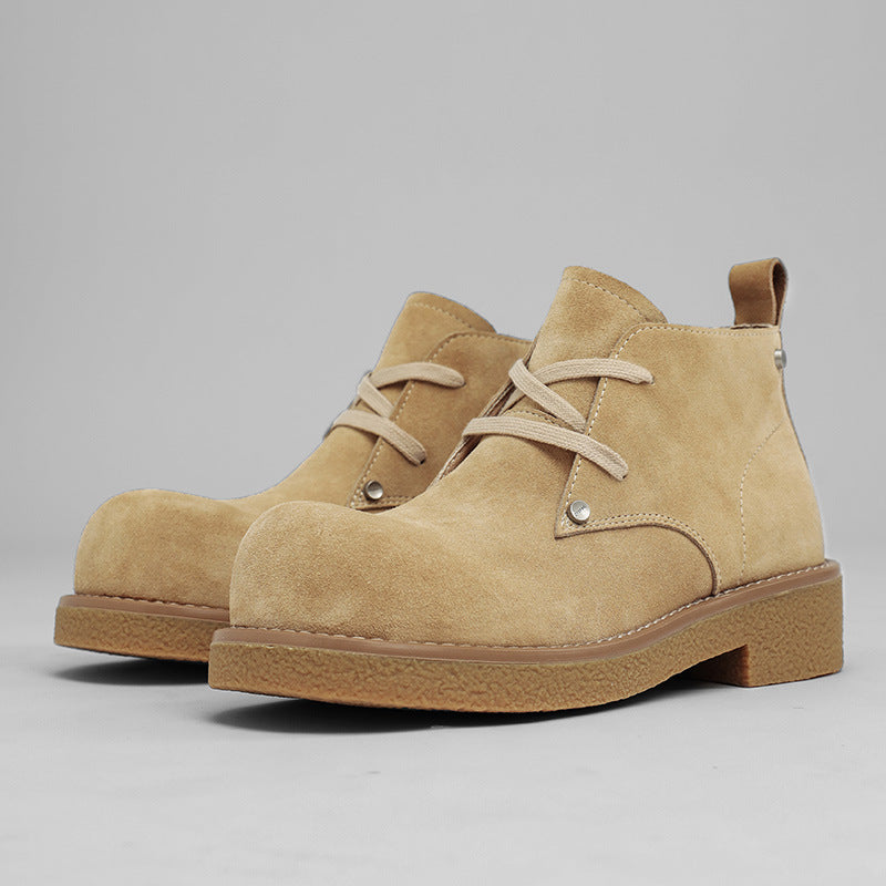 Casual Platform Height-increasing Martain Boots Big Head Derby Shoes British Style