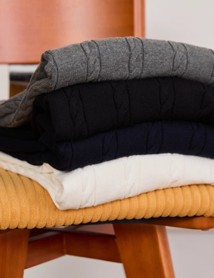 Cotton Round Neck Long Sleeves Bottoming Sweater