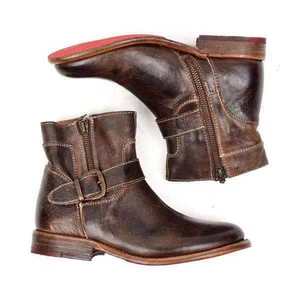 Low-heel Square Heel Short Martin Boots