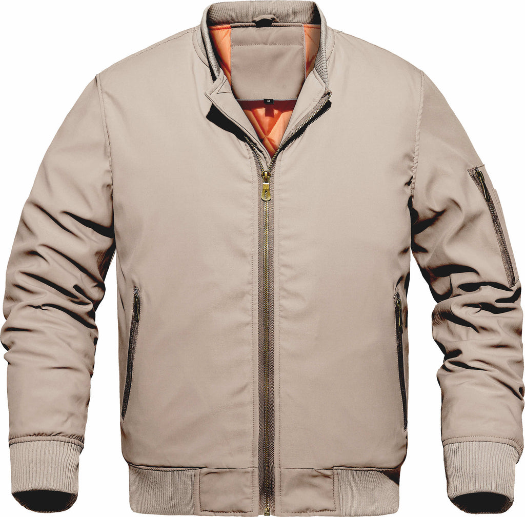 Men's Winter Bomber Jacket, Baseball Jacket Outwear, Thickened Warm Flight Jacket With Ribbed Cuffs, Windproof Casual Coat