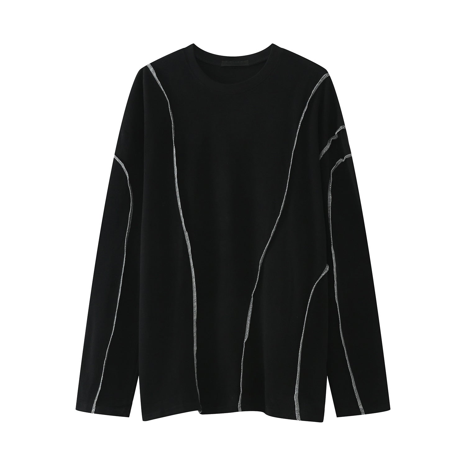Irregular Topline Design Couples Long Sleeve T-Shirt