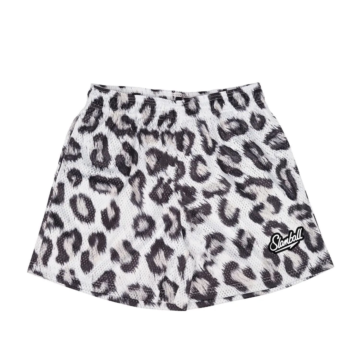 Leopard Print Fitness Training Shorts Men's Sports Pants Basketball