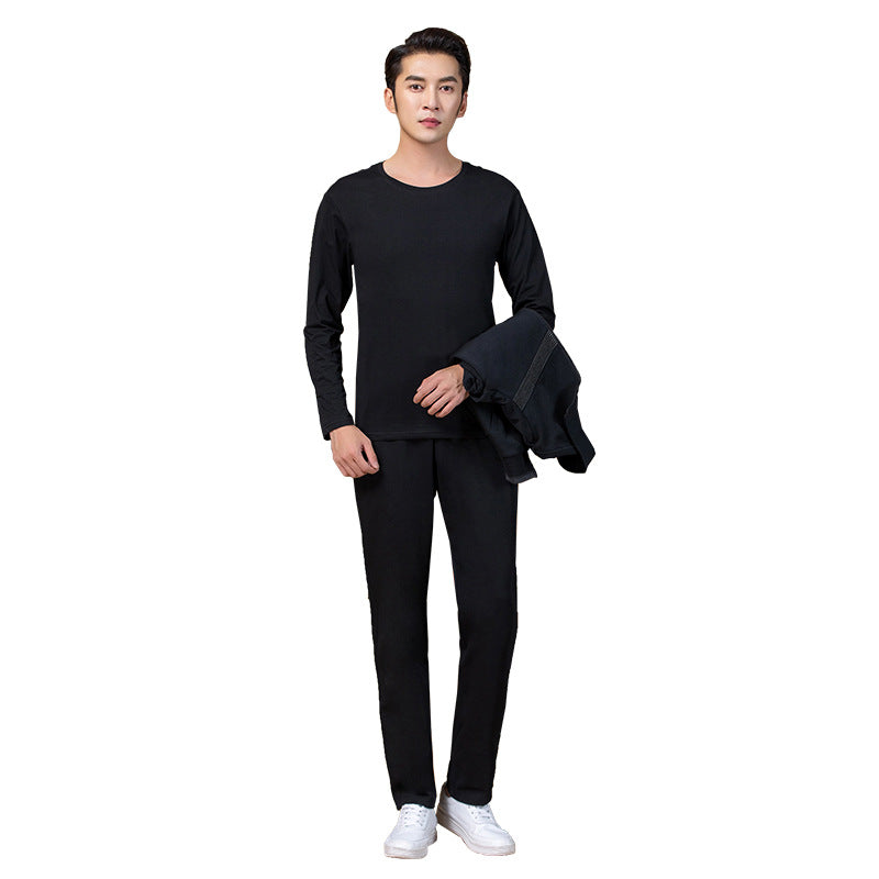 New Men's Casual Fashion Sports Suit Solid Color Slim Fit