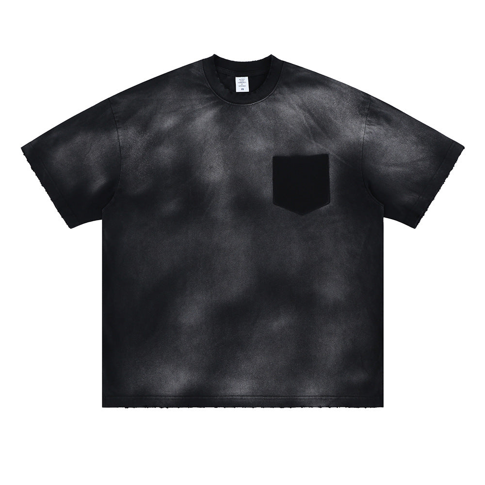 Men's American Fashion Brand Washed Cotton Short-sleeved T-shirt