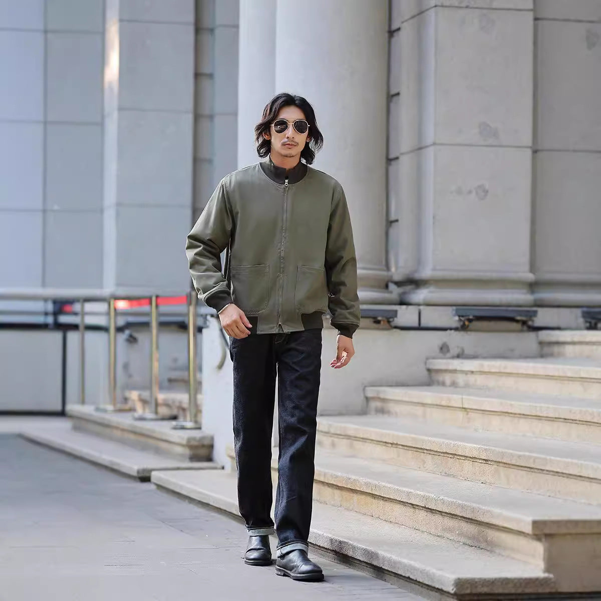 Solid Color Tank Jacket Stand Collar Coat