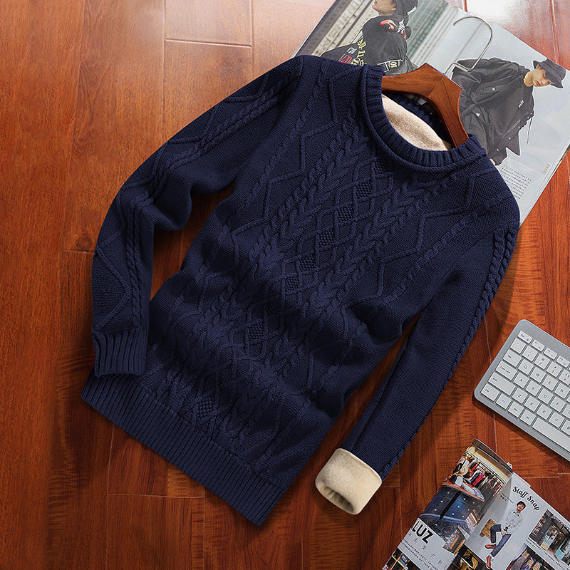 Slim-fit Twisted Thick Warm Bottoming sweatShirt