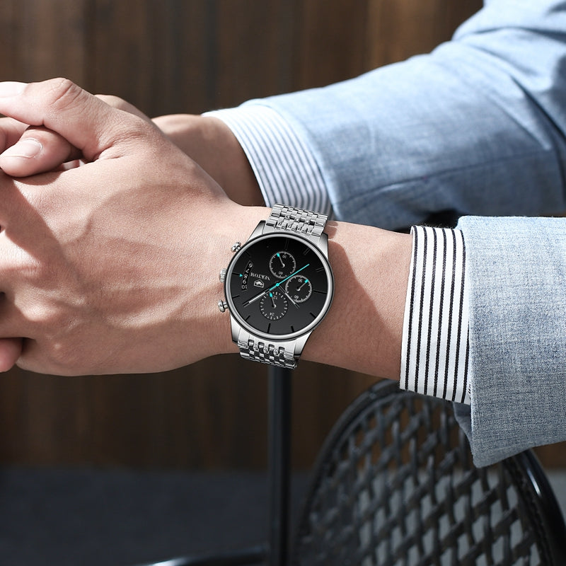Men's solid steel watch