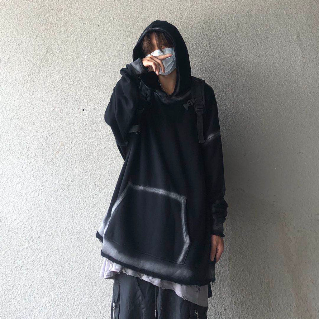Graffiti Inkjet Wash Water Hooded Jacket Dark High Street