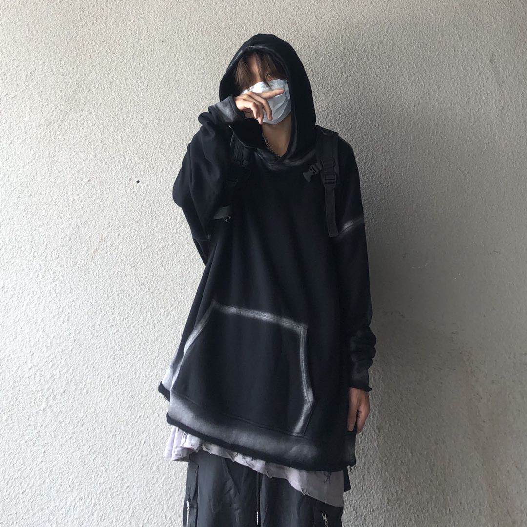 Graffiti Inkjet Wash Water Hooded Jacket Dark High Street