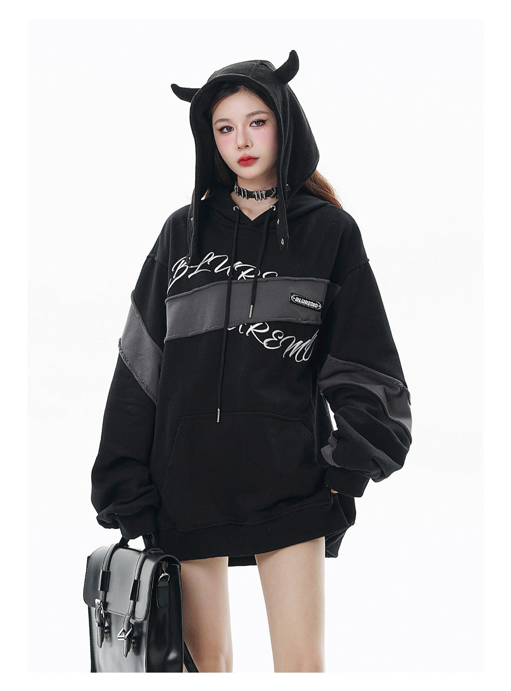 Hooded Burr Loose Long Sleeve Sweatershirt