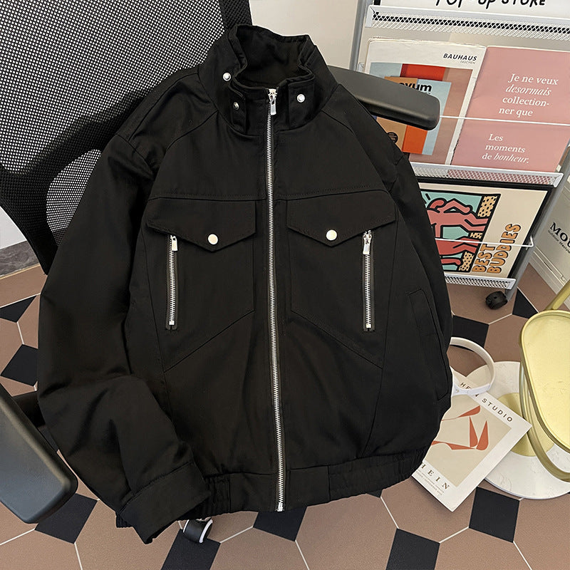 Men's Winter Thickened Velvet Padded Workwear Cotton-padded Jacket Coat
