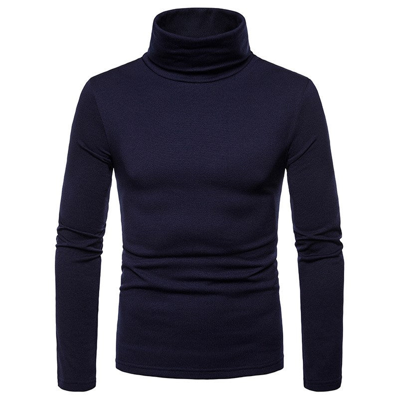 High-neck long-sleeved T-shirt