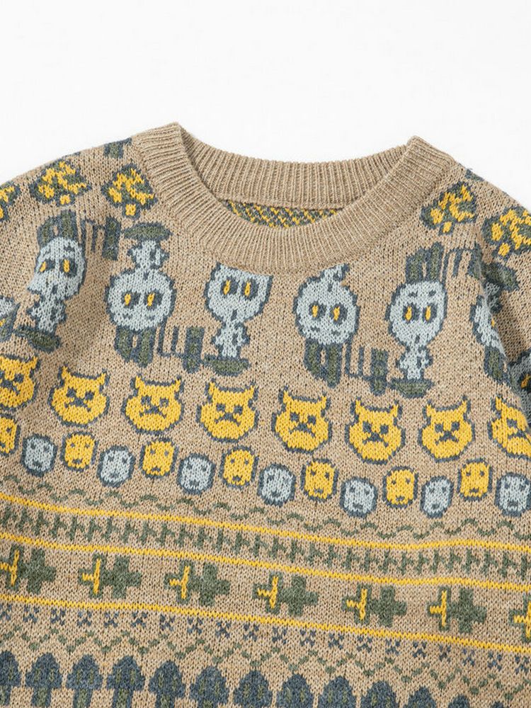 Men's Fashion Round Neck Knitted Loose Sweater