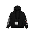 Oversize letter printed high neck hooded plus velvet sweater